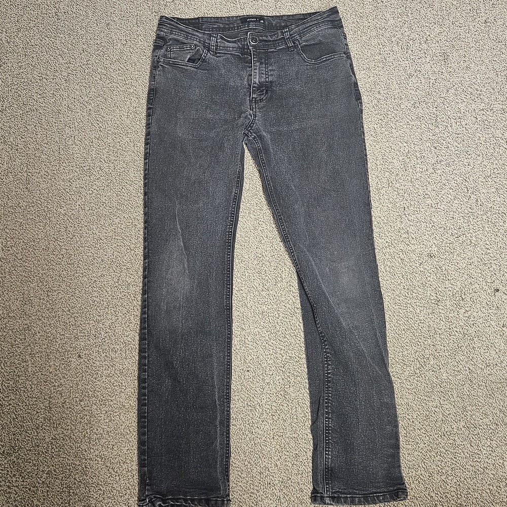 Kayden K Jeans Mens 34x32 Black Denim Skinny Stretch Goth Emo‎